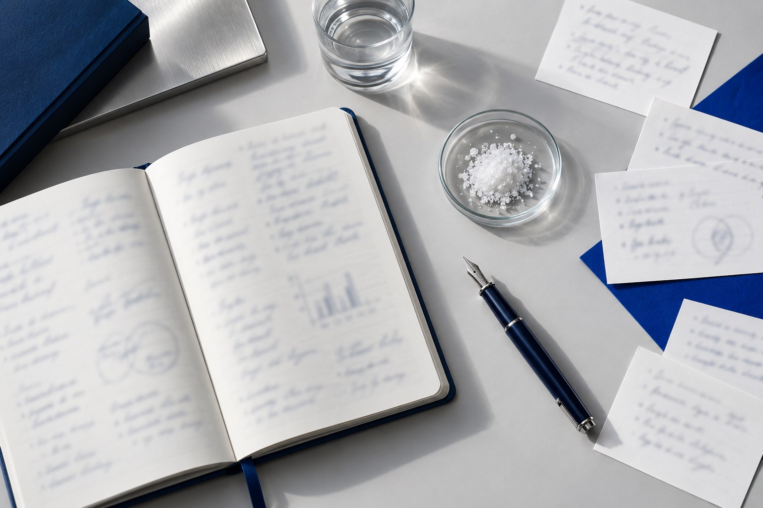 Notebook and notes from customer research
